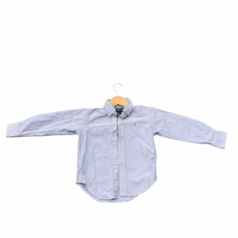 Polo Ralph Lauren Blue Oxford Button Down Shirt Gold Pony 4T